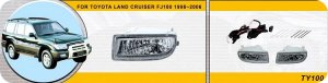 Фара противотуманная TY-100 (Toyota Land Cruiser FJ100 1998-2007г), провода, кнопка