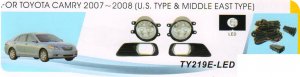 Фара противотуманная светодиодная TY-219E-LED (Toyota Camry 2007г), провода, кнопка